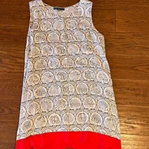 Bombay‎ Paisley dress with Gray and Red Accents